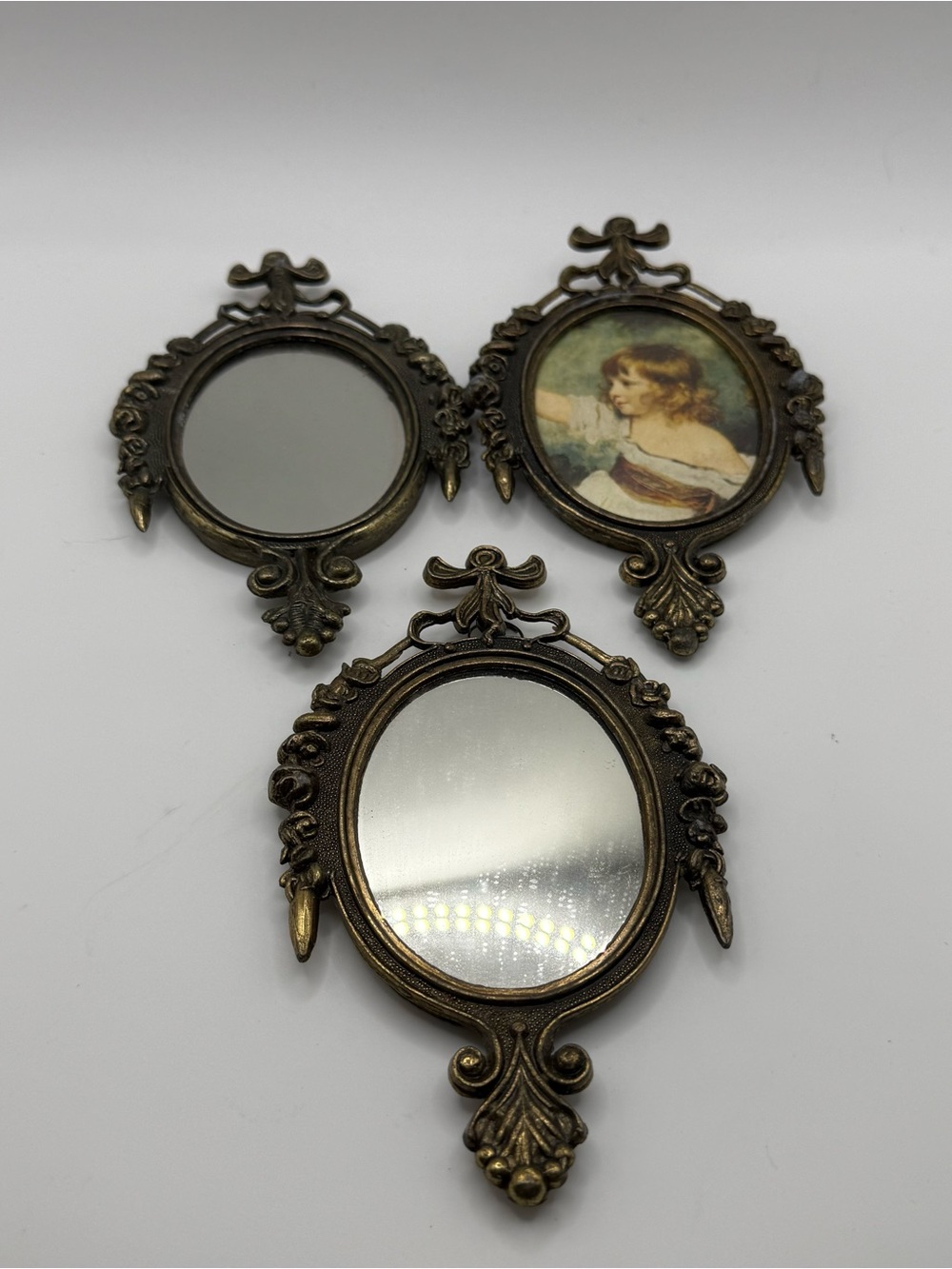 Made in Italy Antique-Style Bronze Oval Wall Mirror